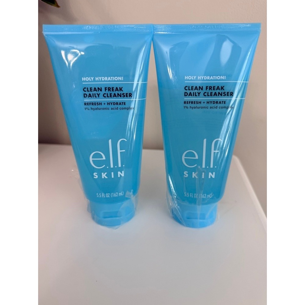 e.l.f. Clean Freak Daily Cleanser Unisex 5.5oz Blue Holy Hydration 2pk NWT